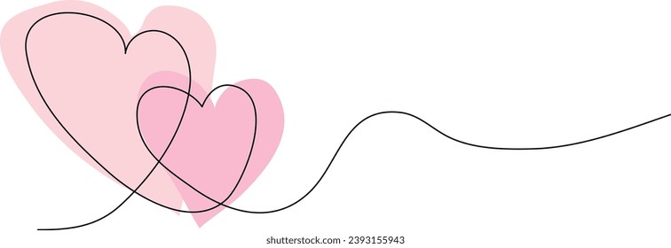 line hearts, minimalist poster for St. Valentine