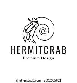 line hermit crab logo design vector graphic symbol icon illustration creative idea