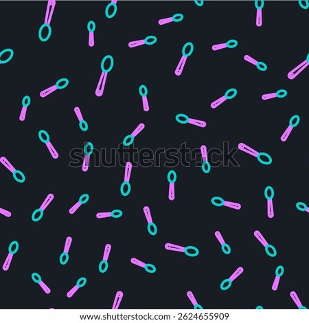 Line Heroin in a spoon icon isolated seamless pattern on black background. Concept of drug addiction and dependence from the narcotic. Junkie lifestyle.  Vector Illustration