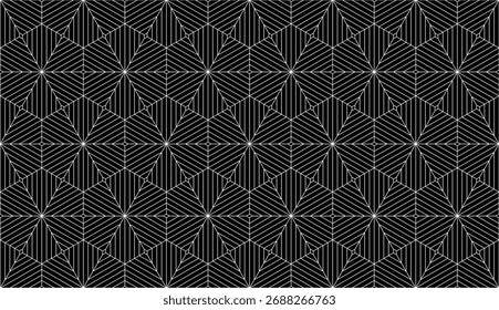 padrão de hexágono de linha no plano de fundo preto