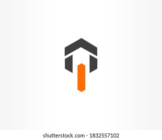 Línea hexagonal de forma icono de icono de la forma icono de la plantilla de vector en fondo blanco