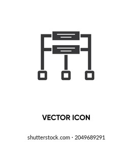 Icono de vector de jerarquía de línea. Ilustración vectorial plana moderna y simple para sitio web o aplicación móvil.Símbolo de estructura, ilustración de logotipo. Gráficos vectoriales perfectos para píxeles
