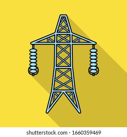 Line of high voltage vector icon.Flat vector icon isolated on white background line of high voltage.