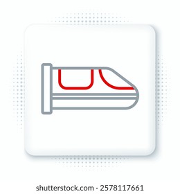 Line High-speed train icon isolated on white background. Railroad travel and railway tourism. Subway or metro streamlined fast train transport. Colorful outline concept. Vector