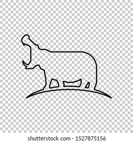 line hippo icon design flat vector