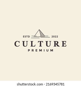 línea hipster cultura egypt piramide diseño de logotipo vector símbolo gráfico ilustración de icono idea creativa