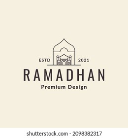 line hipster dome mosque logo symbol icon vector graphic design illustration idea creative