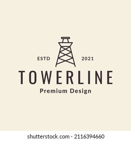 line hipster tower logo design, vector graphic symbol icon illustration