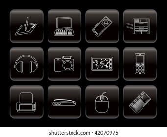 Line Hi-tech technical equipment icons - vector icon set 3