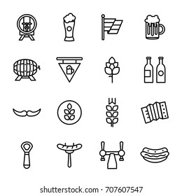 Line Holiday Oktoberfest and Beer Icons Bundle