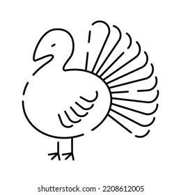 Line Holiday Thanksgiving Day Icon. Autumn Seasonal Holiday Modern Line Icon for Web and Mobile. Thanksgiving traditional or Tradition sign Icon. turkey meat 