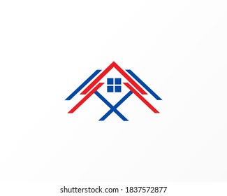 Line and home logo vector icon design vector