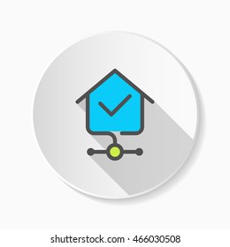 Line home network  icon, Vector flat long shadow design. EPS10