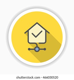 Line home network  icon, Vector flat long shadow design. EPS10