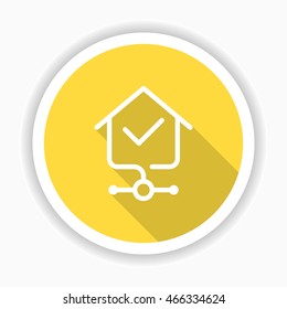 Line home network  icon, Vector flat long shadow design. EPS10