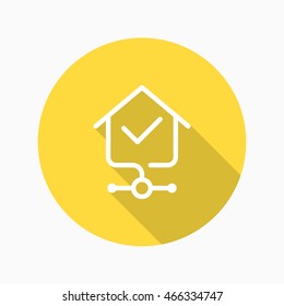 Line home network  icon, Vector flat long shadow design. EPS10