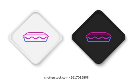 Line Homemade pie icon isolated on white background. Colorful outline concept. Vector