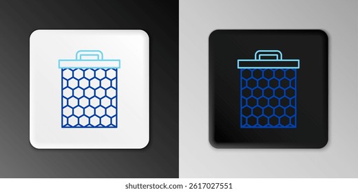 Line Honeycomb icon isolated on grey background. Honey cells symbol. Sweet natural food. Colorful outline concept. Vector