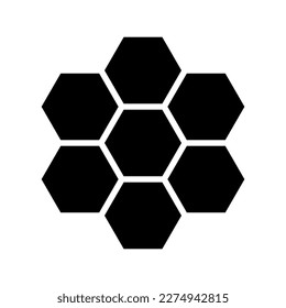 Icono vectorial de peine de miel de línea. Símbolo de colmena de abejas. Ilustración vectorial aislada en fondo blanco.