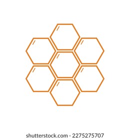Line honeycomb vector icon. Bees hive symbol. Vector illustration isolated on white background.