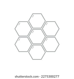 Line honeycomb vector icon. Bees hive symbol. Vector illustration isolated on white background.