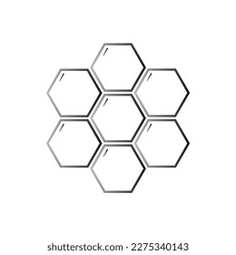 Icono vectorial de peine de miel de línea. Símbolo de colmena de abejas. Ilustración vectorial aislada en fondo blanco.
