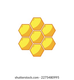 Line honeycomb vector icon. Bees hive symbol. Vector illustration isolated on white background.