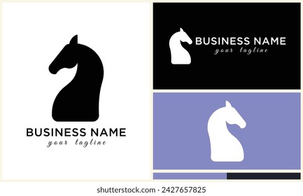 line horse head logo design