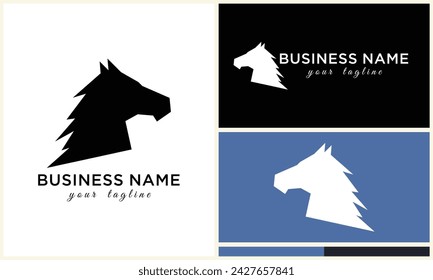 line horse head logo design