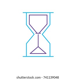 line hourglass object design to know the time