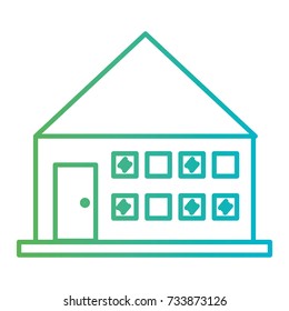 line house architecture with door and windows