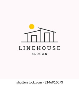 Plantilla de diseño de icono de casa de línea