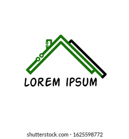 line house logo, vector design, simple icon