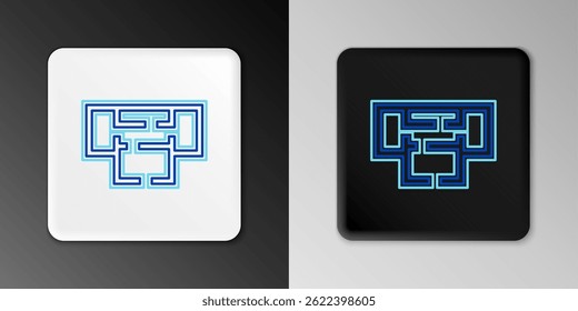 Icono de Plan de la casa de línea aislado sobre fondo gris. Concepto de contorno colorido. Vector