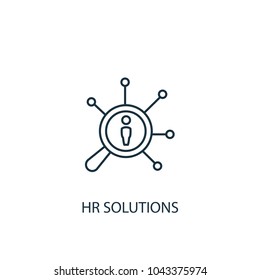 Icono de soluciones Line Hr. Ilustración de elemento simple. Diseño de símbolos de soluciones de recursos humanos de la colección de recursos humanos. Puede ser utilizado en Web y móvil.