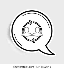 Line Human resources icon isolated on grey background. Concept of human resources management, professional staff research, head hunter job. Colorful outline concept. Vector