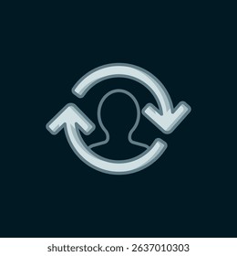 Line Human resources icon isolated on black background. Concept of human resources management, professional staff research, head hunter job. Flat filled outline style with shadow. Vector