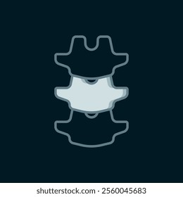 Line Human spine icon isolated on black background. Flat filled outline style with shadow. Vector