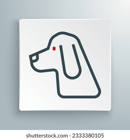 Line Hunting dog icon isolated on white background. Colorful outline concept. Vector