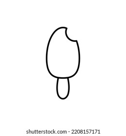  line ice cream - black vector icon