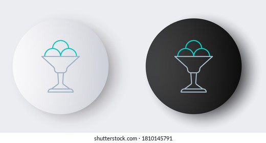 Line Ice cream in the bowl icon isolated on grey background. Sweet symbol. Colorful outline concept. Vector