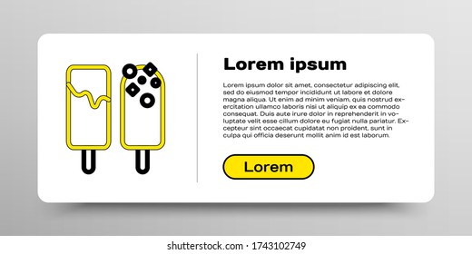 Line Ice cream icon isolated on white background. Sweet symbol. Colorful outline concept. Vector