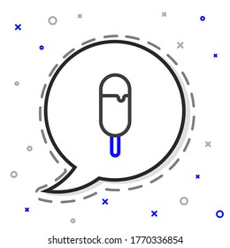 Line Ice cream icon isolated on white background. Sweet symbol. Colorful outline concept. Vector Illustration