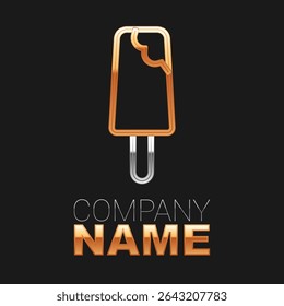 Line Ice cream icon isolated on black background. Sweet symbol. Colorful outline concept. Vector