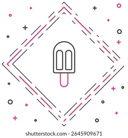 Line Ice cream icon isolated on white background. Sweet symbol. Colorful outline concept. Vector Illustration