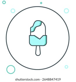 Line Ice cream icon isolated on white background. Sweet symbol. Colorful outline concept. Vector