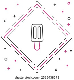 Line Ice cream on stick icon isolated on white background. Sweet symbol. Colorful outline concept. Vector