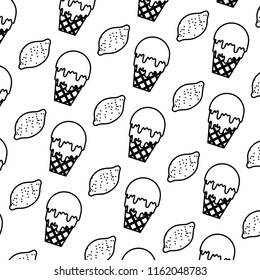 line ice cream and papaya fruit background