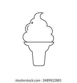 Line ice cream vector icon in flat