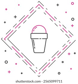 Line Ice cream in waffle cone icon isolated on white background. Sweet symbol. Colorful outline concept. Vector Illustration